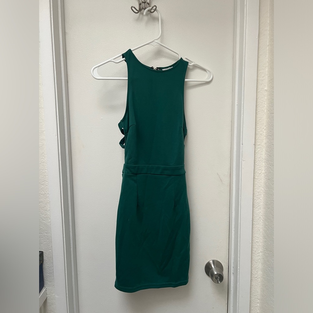 Cage Back Emerald Green Dress